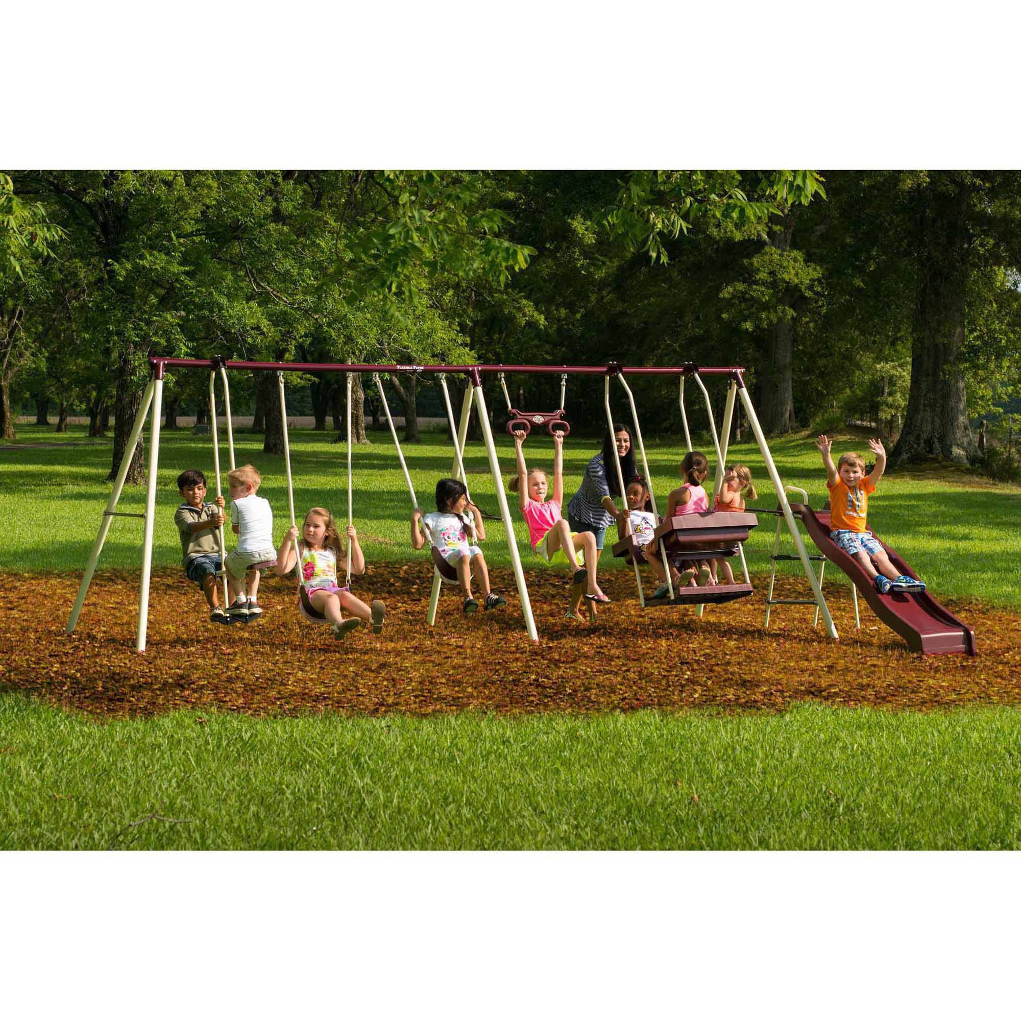 Outdoor Swing Kids
 Flexible Flyer Play Park Flyer Outdoor Metal Swing Set