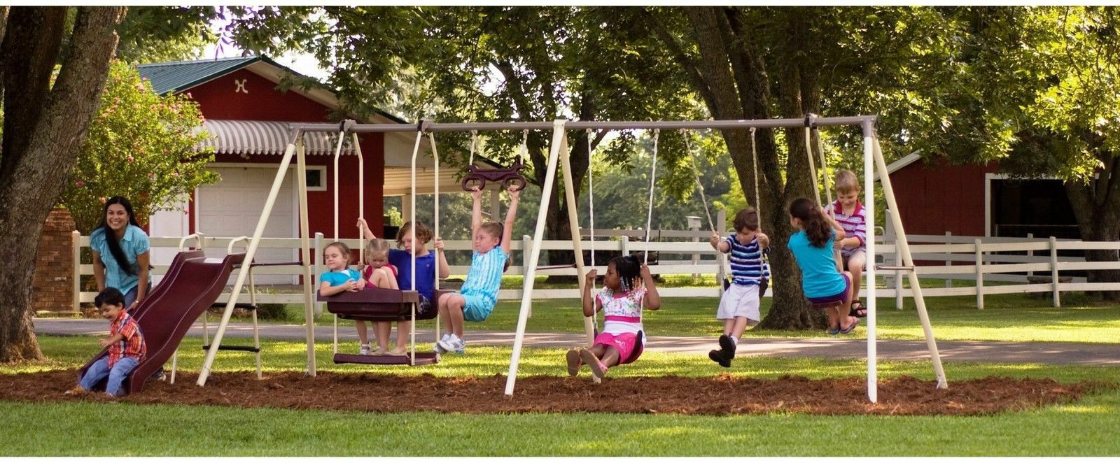 Outdoor Swing Kids
 Swing Set Outdoor Kids Children Backyard Slide Ladder