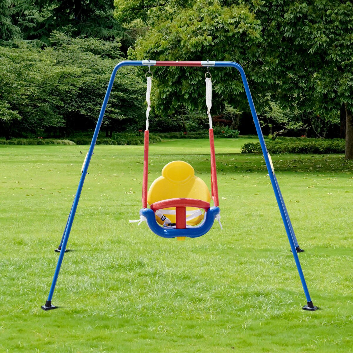 Outdoor Swing Kids
 Costway Costway A Frame Kids 3 in 1 Toddler Swing Set Fun