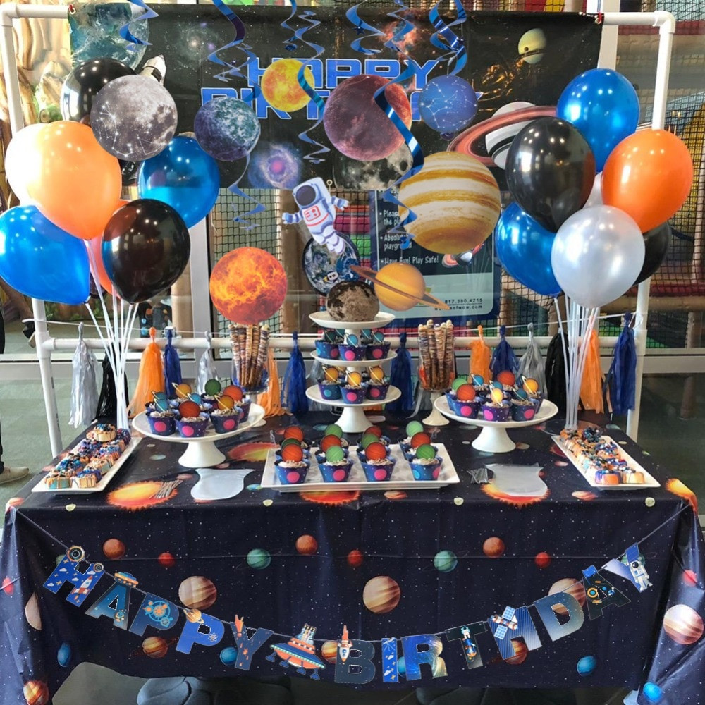 Outer Space Birthday Party
 Solar System Swirl Outer Space Happy Birthday Party