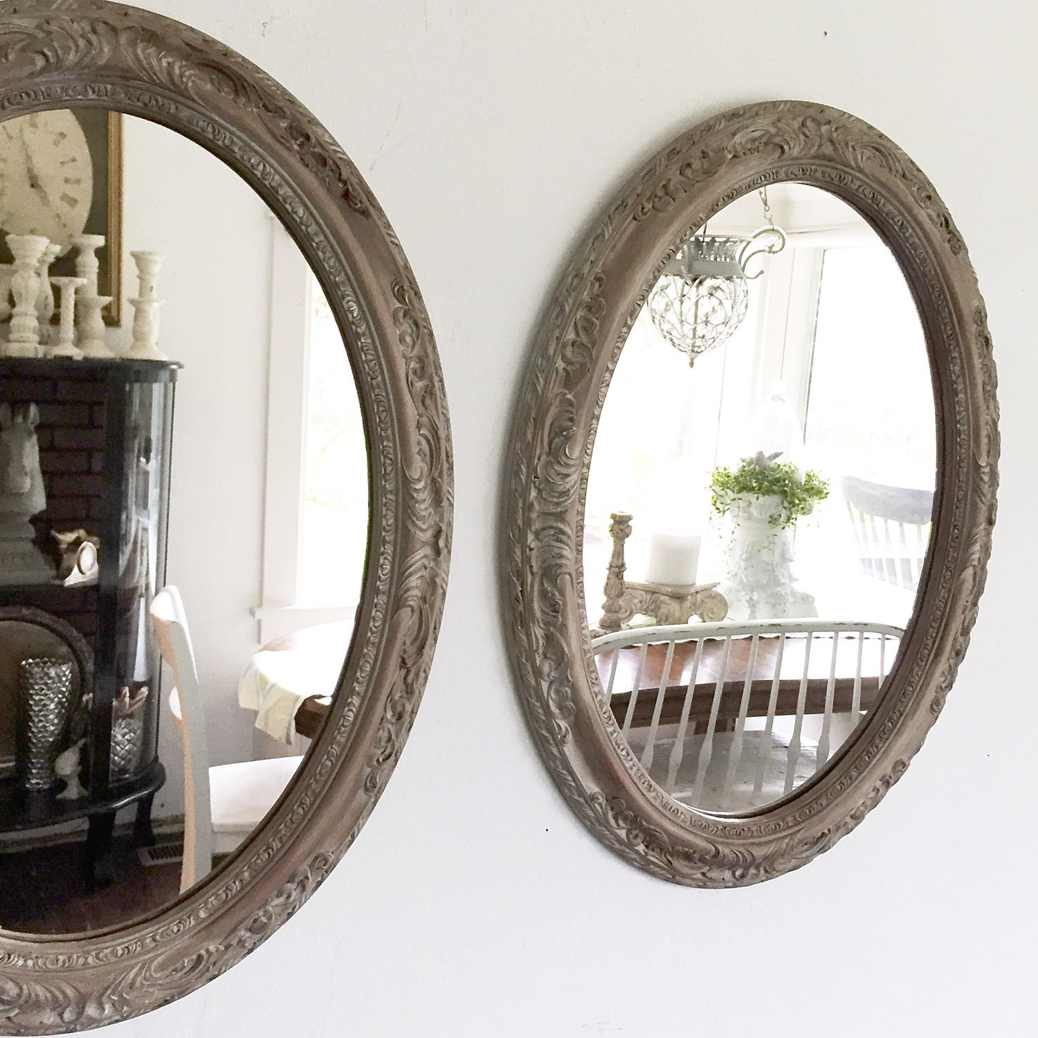 Oval Bathroom Vanity Mirrors
 Oval Mirrors Double Vanity Bathroom Mirror French