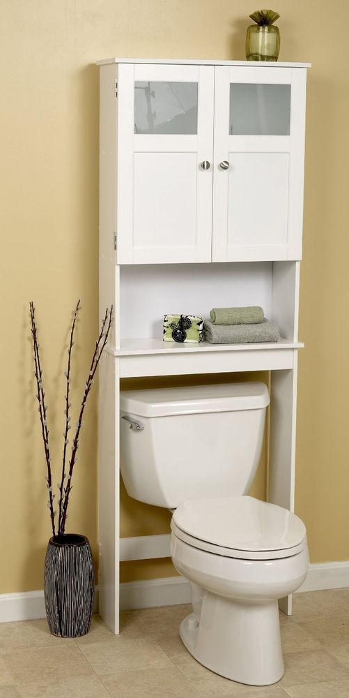 Over The Toilet Bathroom Storage
 Bath Storage Space Saver Over the Toilet Shelf White