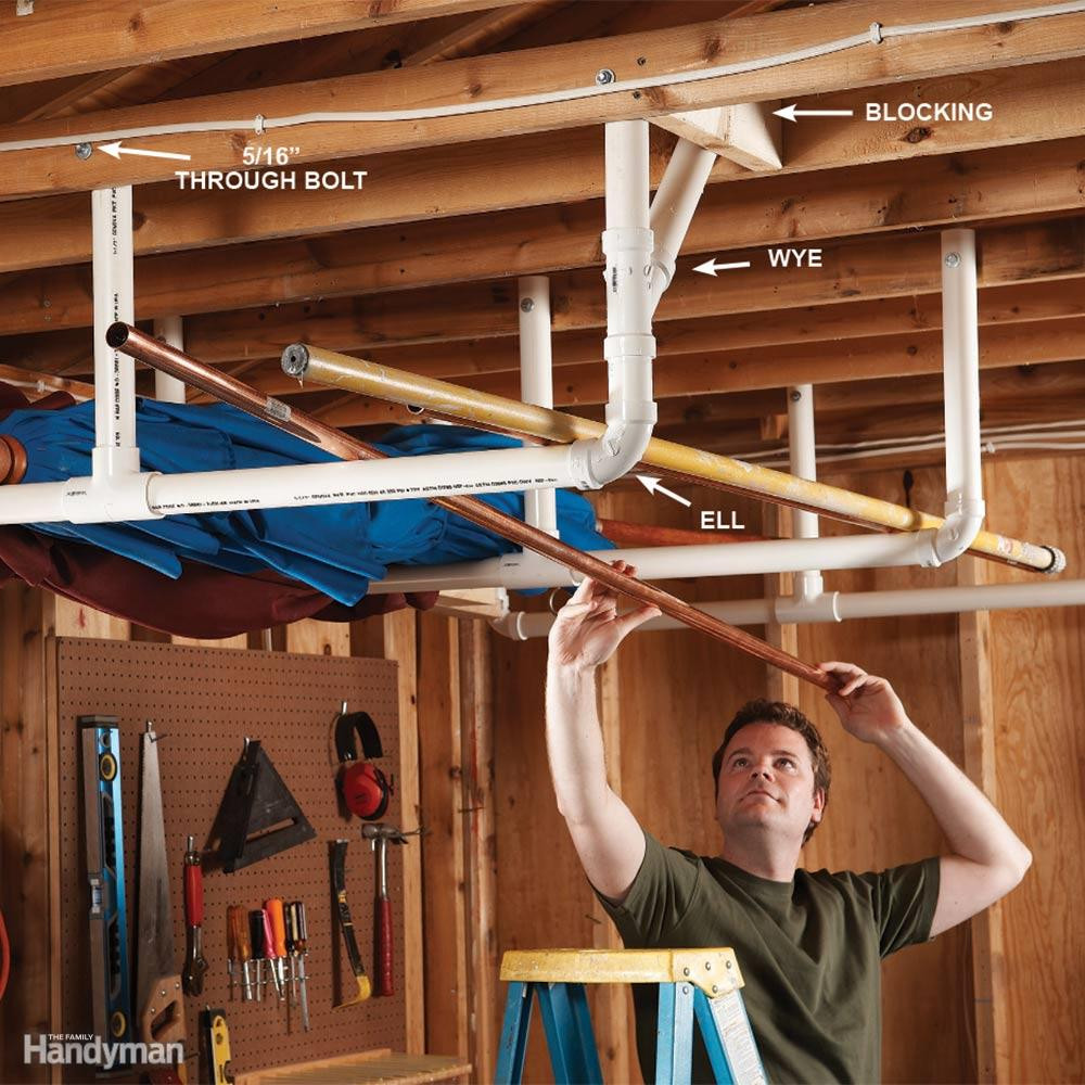 Overhead Garage Organization
 The Best Way to Create Overhead Garage Storage with PVC