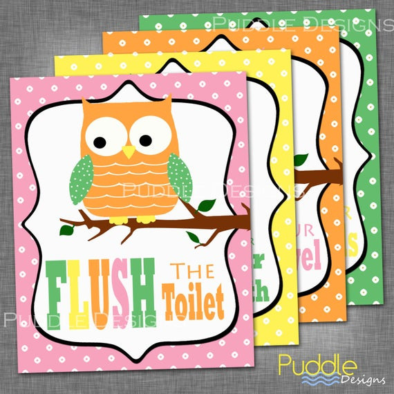 Owl Bathroom Decor
 Items similar to Printable Owl Bathroom Decor on Etsy