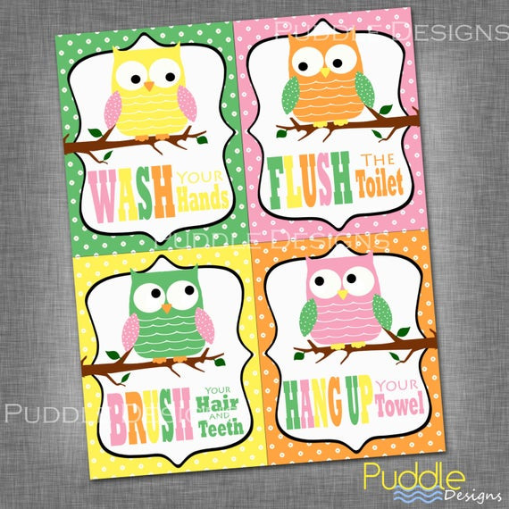 Owl Bathroom Decor
 Items similar to Owl Bathroom Decor printable on Etsy