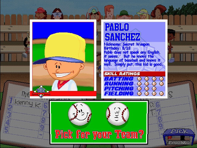 Pablo Sanchez Backyard Baseball
 MLB pitcher s helmet cap does not look good