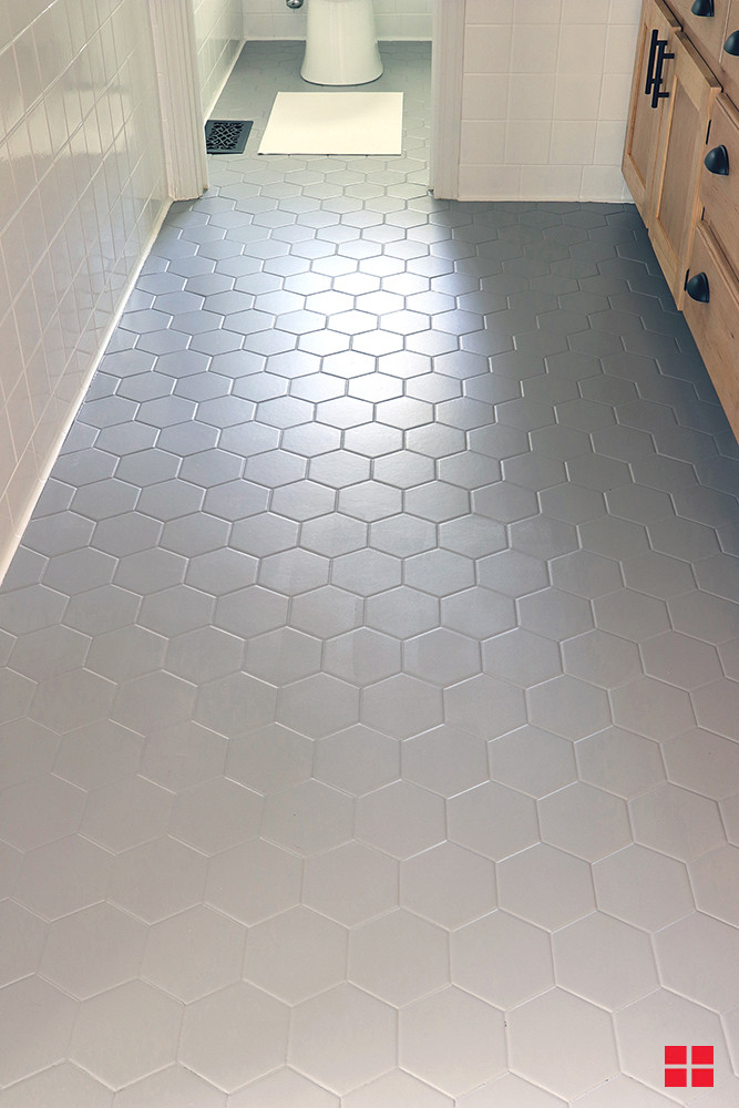 Paint Bathroom Floor Tile
 Painted Floor Tile Bathroom Makeover