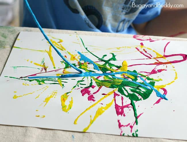 Paint Ideas For Preschoolers
 Process Art for Preschoolers Painting with Yarn Buggy