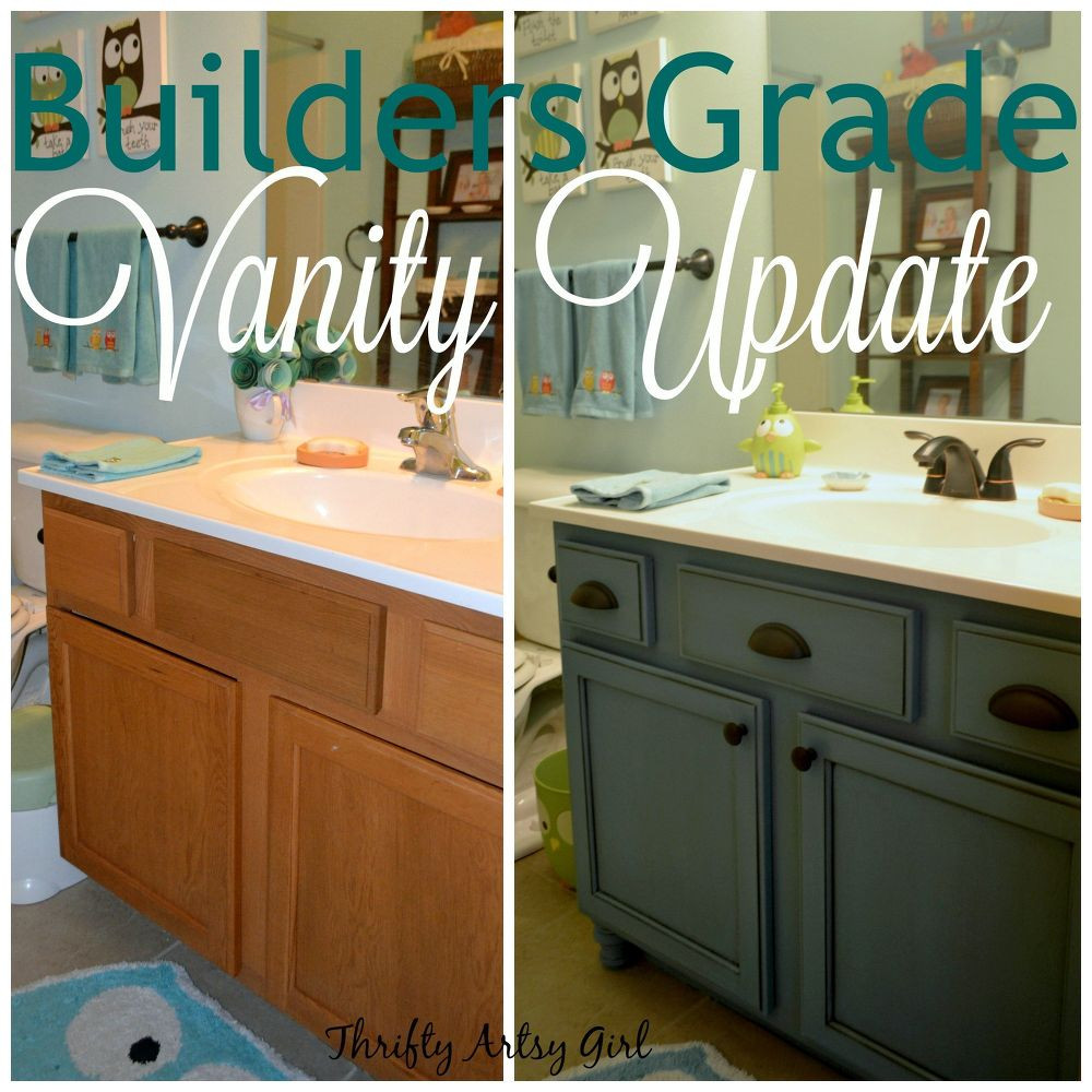 Painted Bathroom Vanity Ideas
 Builders Grade Teal Bathroom Vanity Upgrade for ly $60