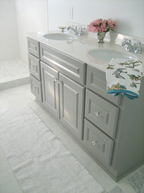 Painted Bathroom Vanity Ideas
 DIY Custom Gray Painted Bathroom Vanity From a Builder