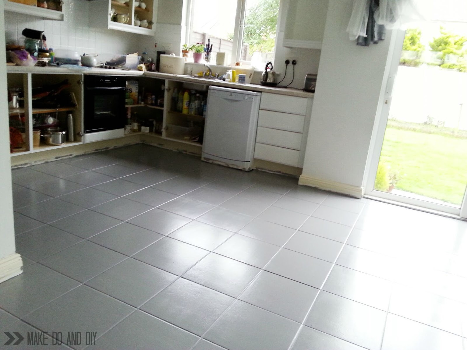 Painting Kitchen Floor Tile
 painted tile floor no really Make Do and DIY