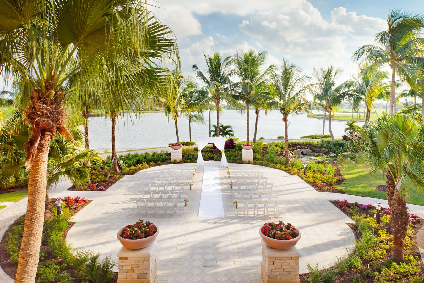 Palm Beach Wedding Venues
 Lakeside Lawn Ceremony PGAnational Weddings Brides