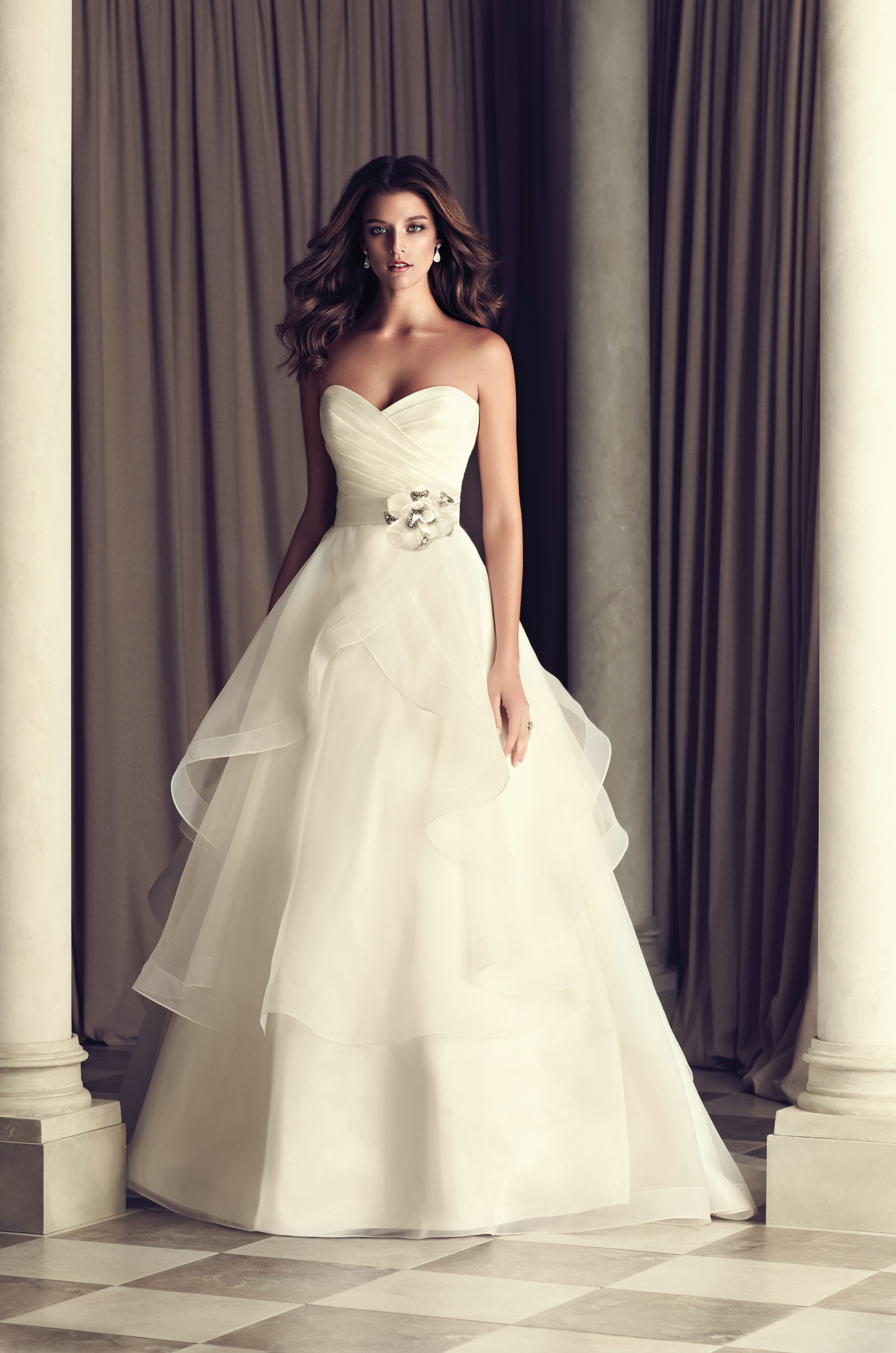 Paloma Blanca Wedding Dress
 Tiered Skirt Wedding Dress Style 4465