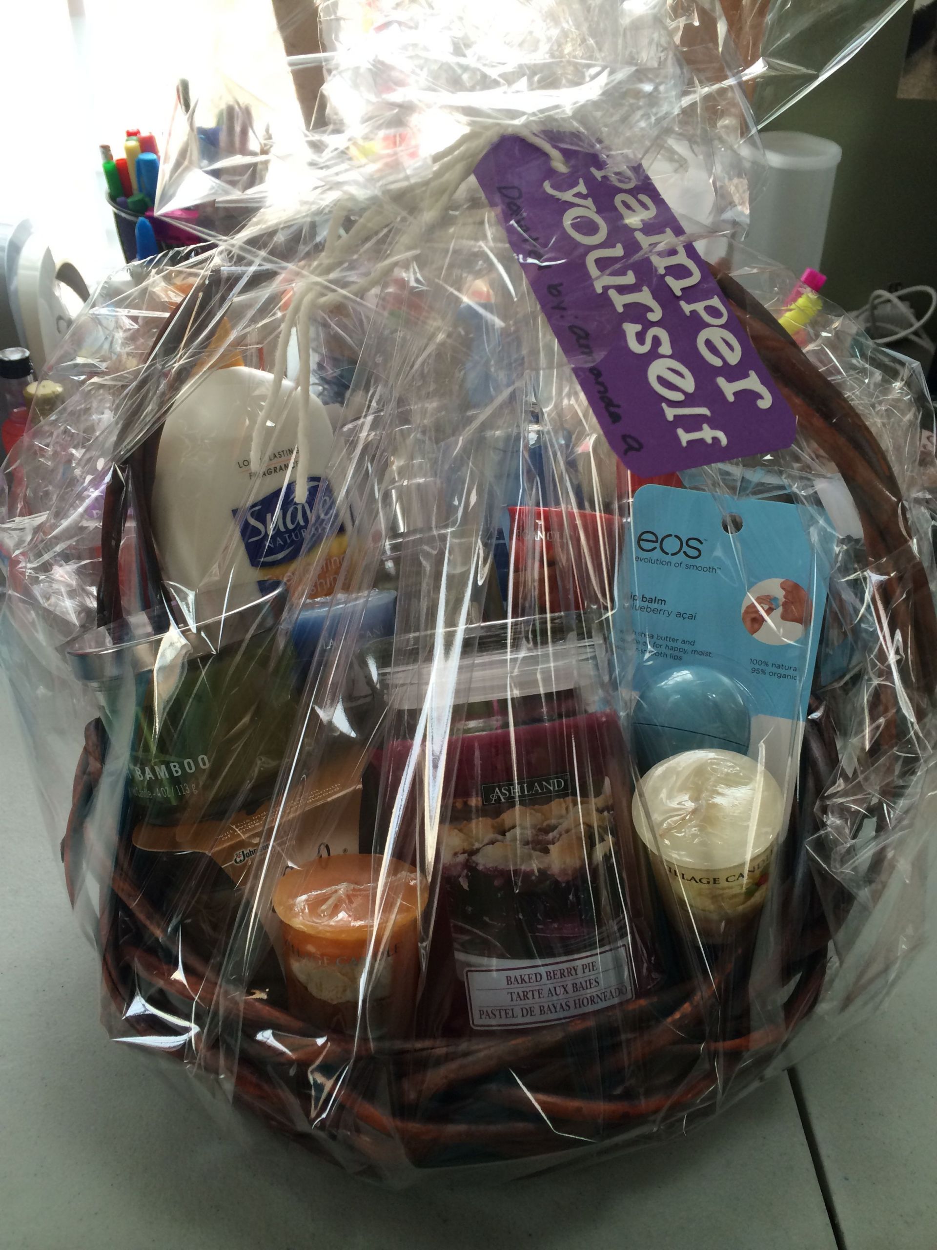 Pamper Yourself Gift Basket Ideas
 Pamper yourself t basket Raffle basket DIY