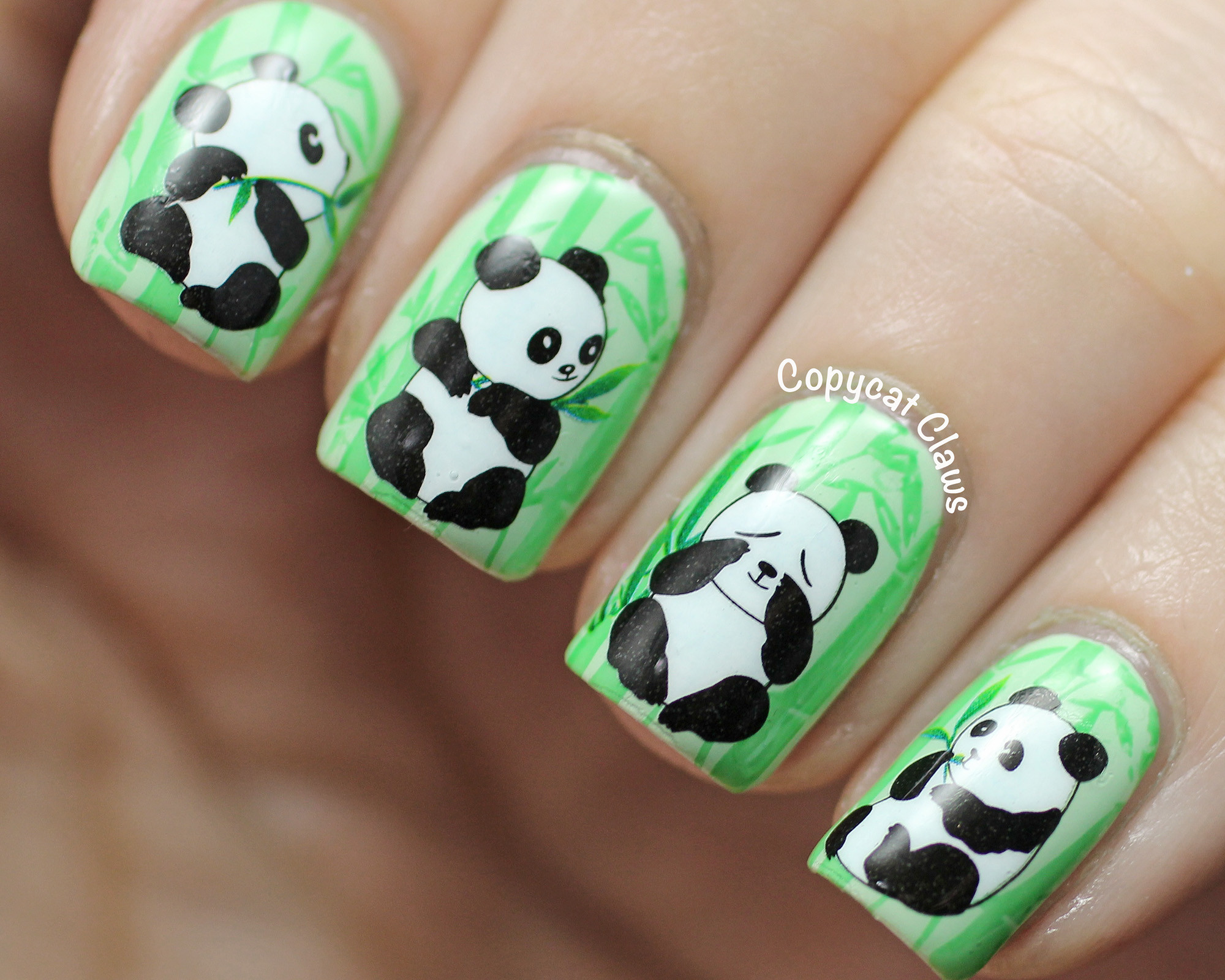 Panda Nail Art
 Copycat Claws Born Pretty Store Panda Water Decals