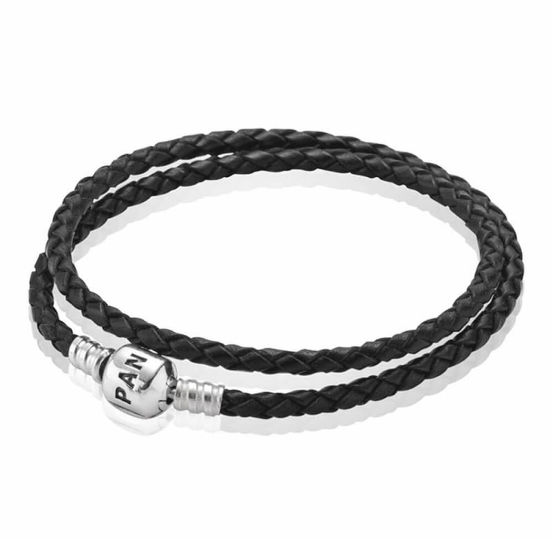 Pandora Leather Bracelet Sale
 Pandora Black Double Woven Leather Bracelet CBK from