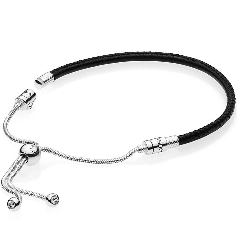 Pandora Leather Bracelet Sale
 Pandora Moments Sliding Black Leather Bracelet CBK