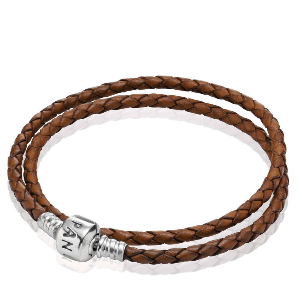 Pandora Leather Bracelet Sale
 Moments Double Woven Leather Bracelet Brown Pandora UK