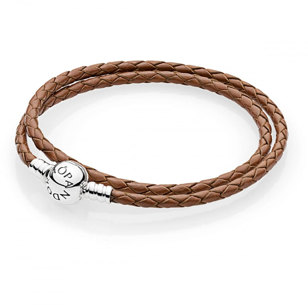 Pandora Leather Bracelet Sale
 Pandora Double Round Clasp Brown Leather Bracelet