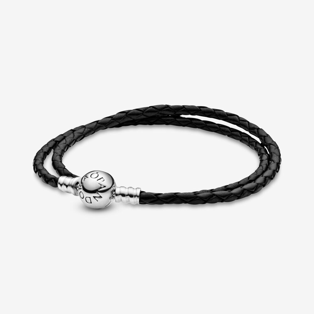 Pandora Leather Bracelet Sale
 Pandora Moments Double Black Leather Bracelet Sterling