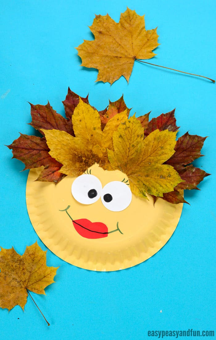 Paper Crafts For Kids
 Leaf Face Paper Plate Craft Easy Peasy and Fun