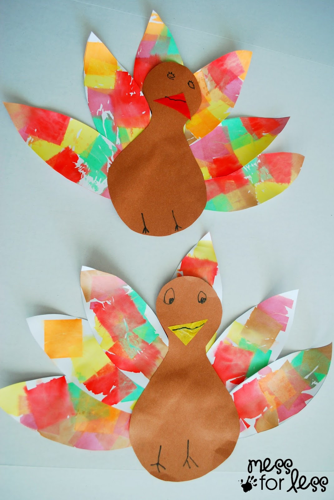 Paper Crafts For Kids
 Tissue Paper Turkey Craft Mess for Less