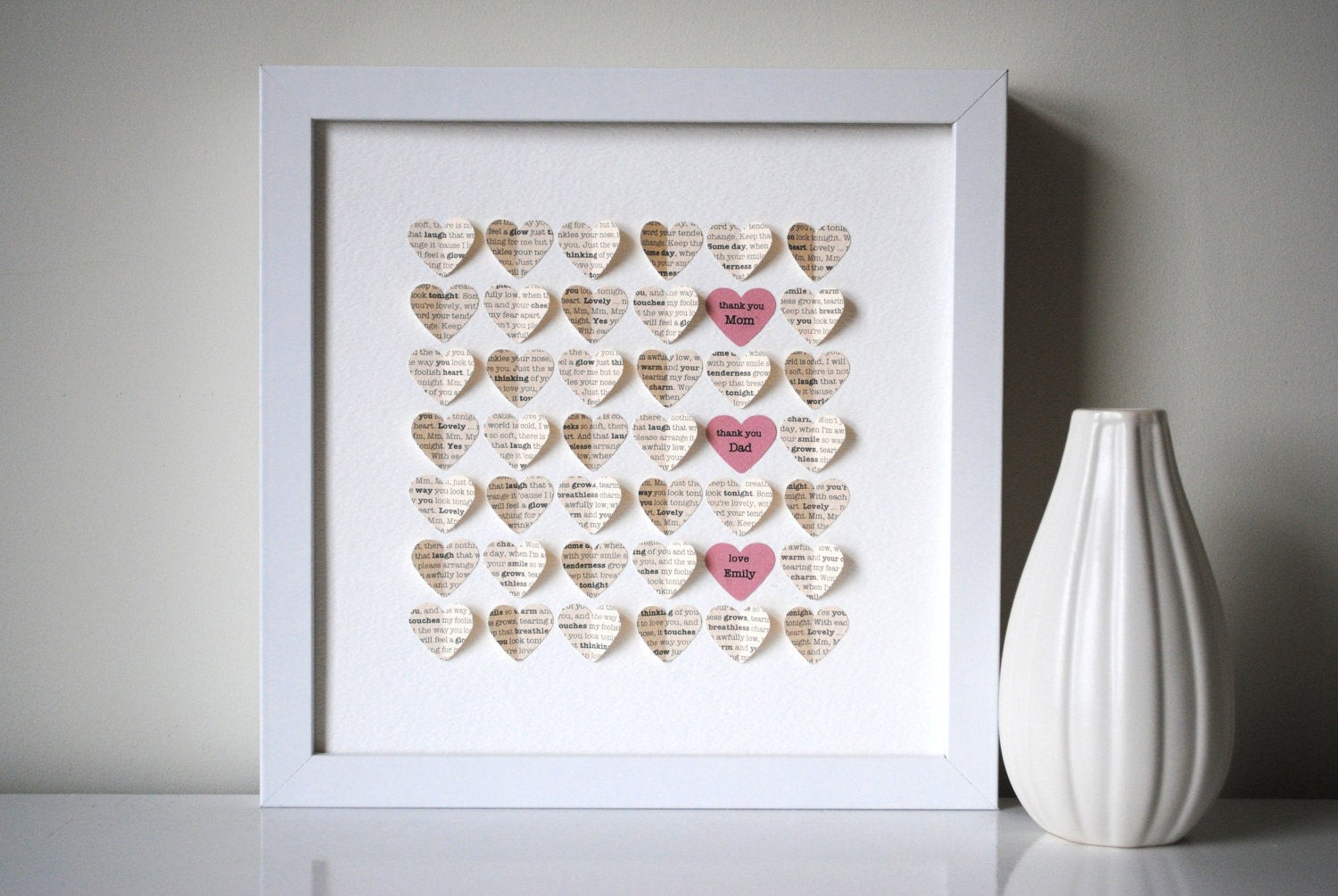 Parents Gifts For Wedding
 Parents Thank You Gift Personalized 3D Hearts Made