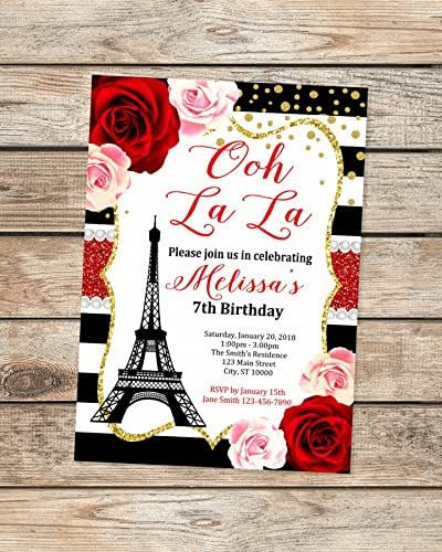 Paris Birthday Invitations
 Amazon Paris Birthday Invitations Eiffel Tower