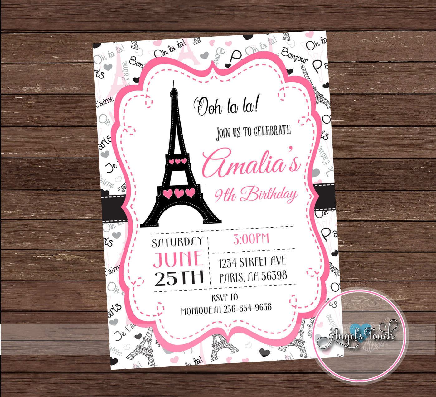 Paris Birthday Invitations
 Paris Party Invitation Paris Birthday Party Invitation Paris