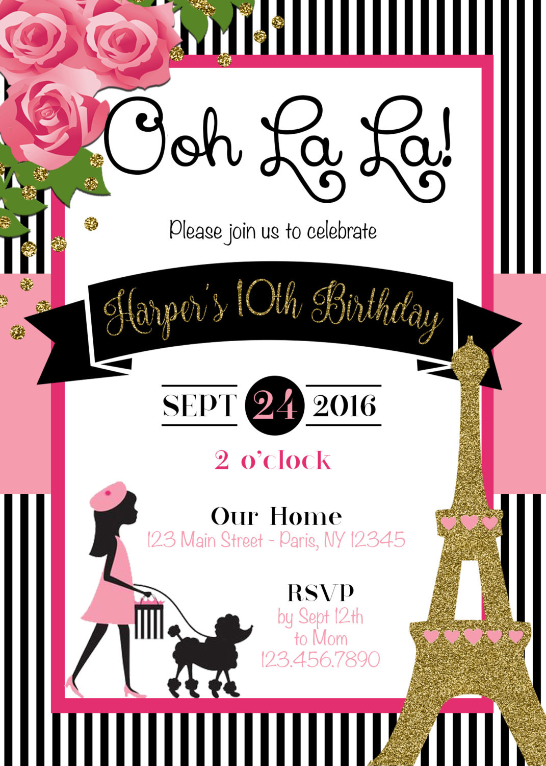 Paris Birthday Invitations
 Paris Invitation Paris Theme Party Paris by SophisticatedSwan