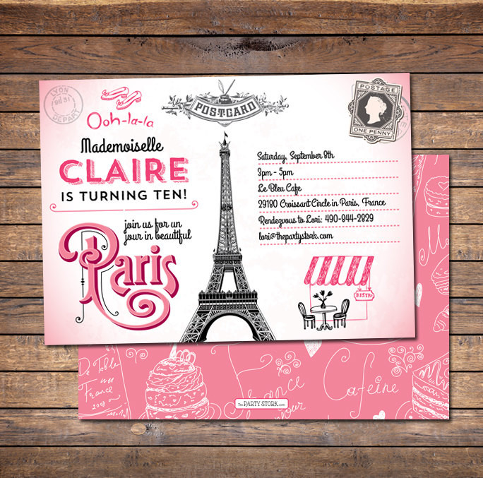 Paris Birthday Invitations
 Paris Invitation Paris Birthday Invitation Paris Party