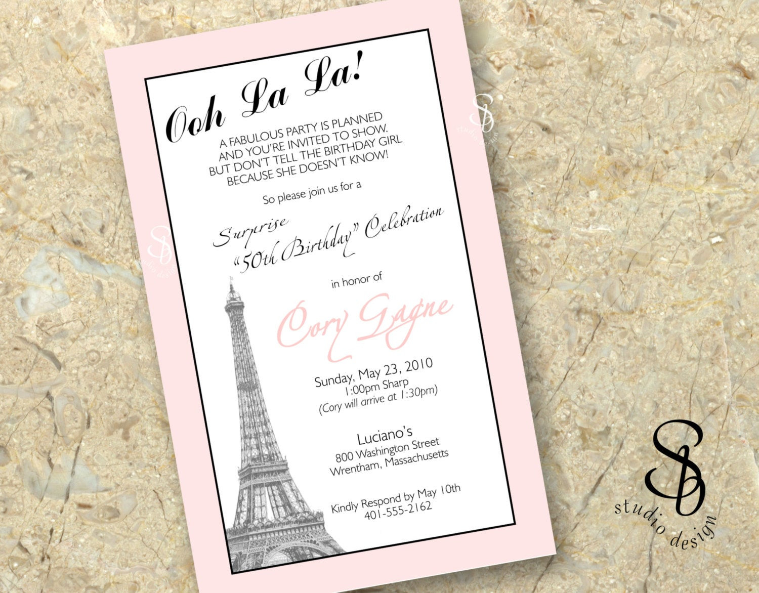 Paris Themed Birthday Invitations
 paris theme birthday invitation DIY printable