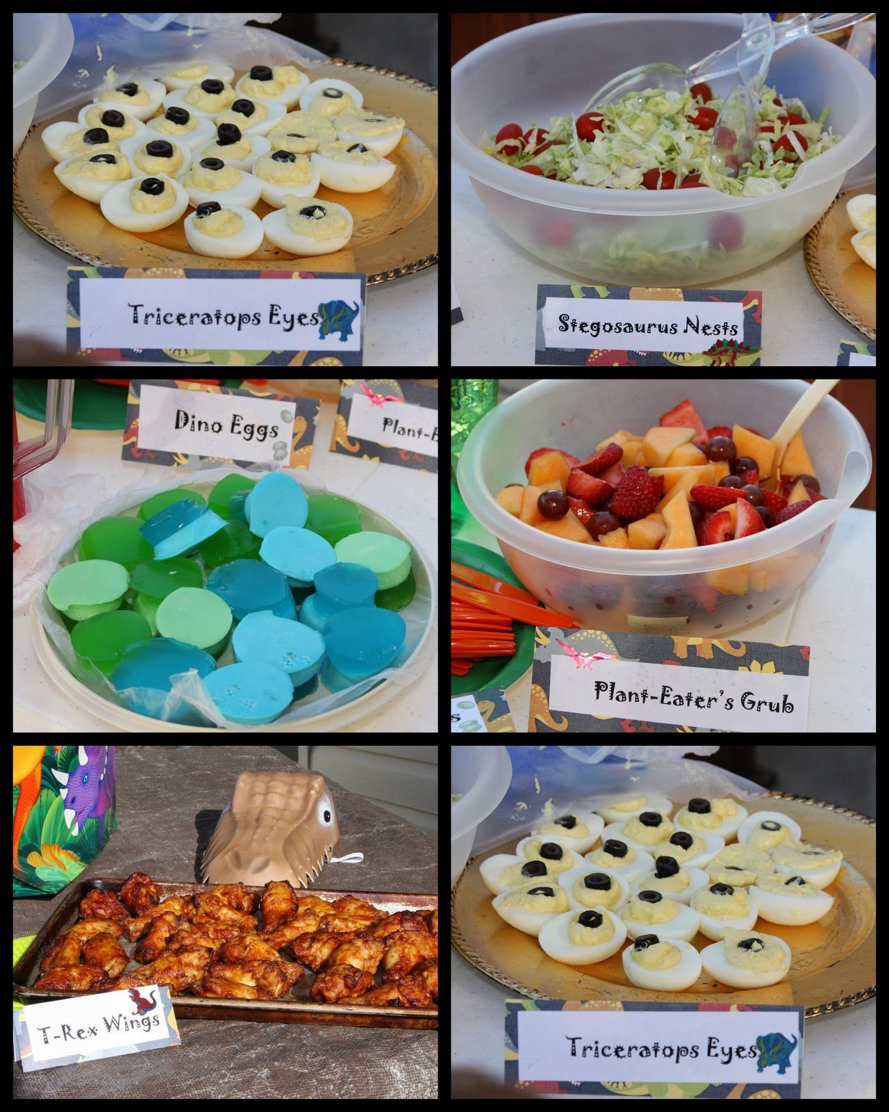 Park Party Food Ideas
 dino food ideas I like the wings "pterodactyl wings