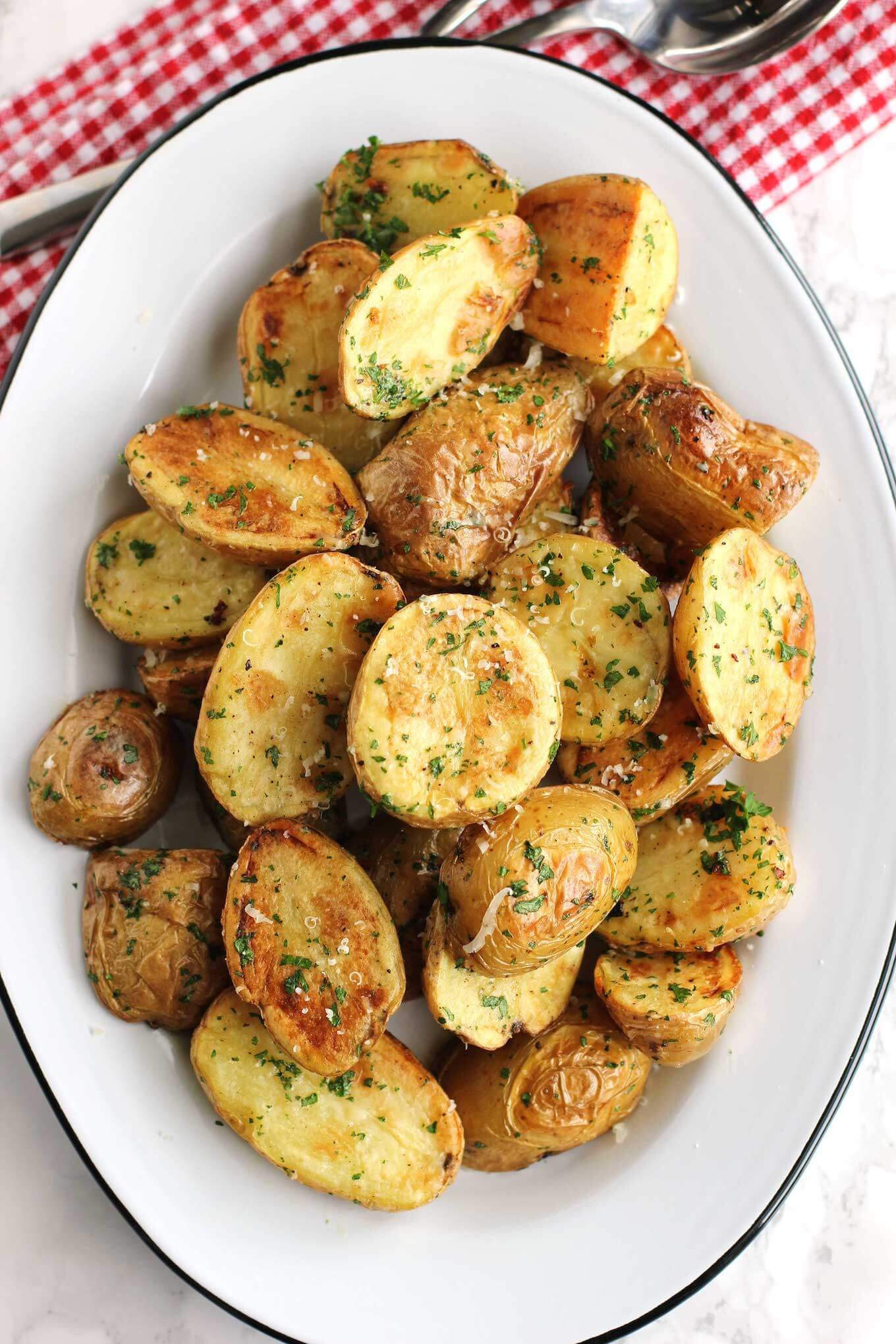 Parmesan Roasted Potatoes
 Roasted New Potatoes With Parmesan And Fresh Herbs Green