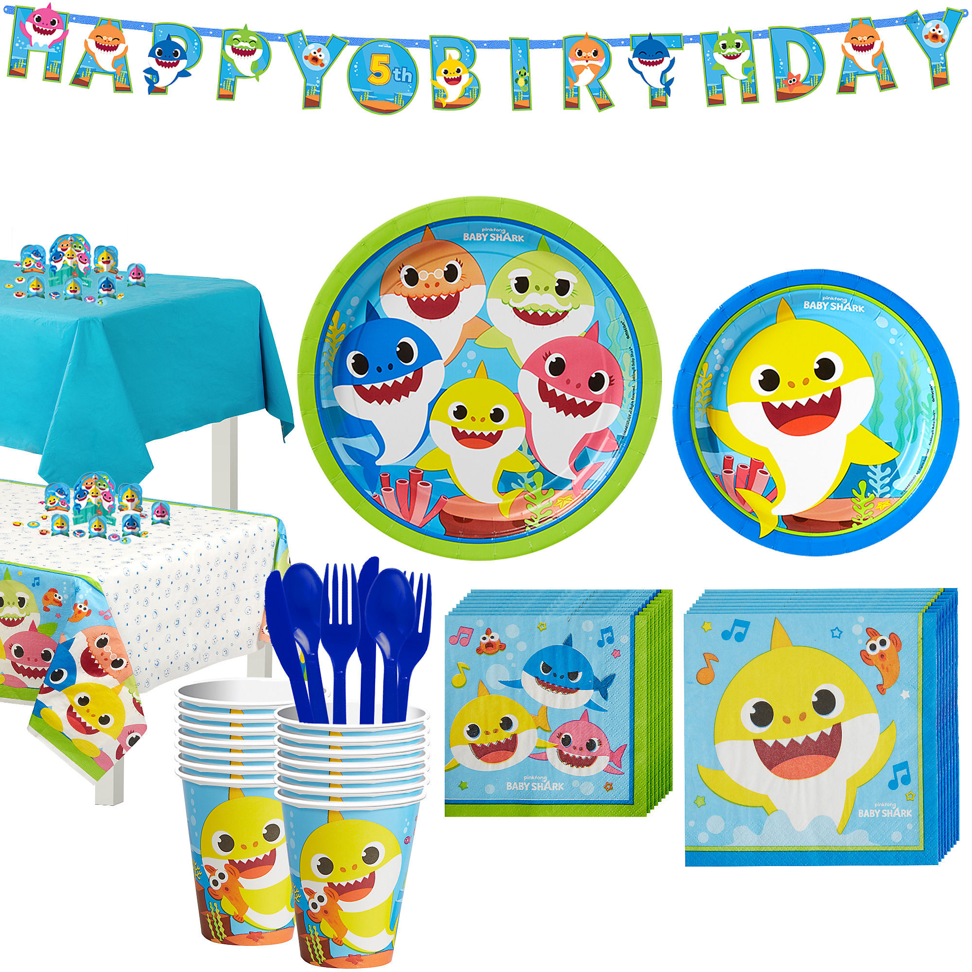 Party City Baby Decorations
 Party City Baby Shark Birthday Party Tableware Supplies