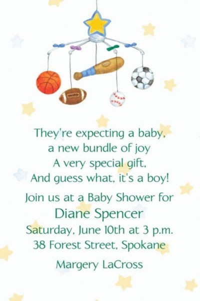 Party City Custom Baby Shower Invitations
 Sporty Baby Mobile Custom Baby Shower Invitation Party City