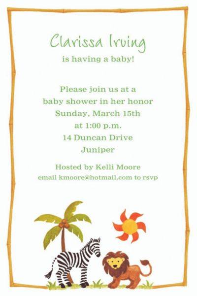 Party City Custom Baby Shower Invitations
 Custom Zebra & Friends Baby Shower Invitations Party City