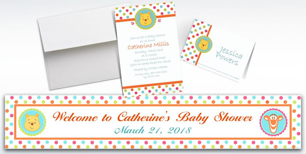 Party City Custom Baby Shower Invitations
 Custom Winnie the Pooh Baby Shower Invitations & Thank You