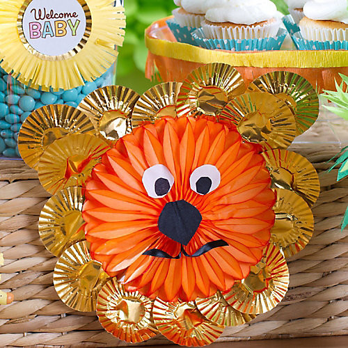 Party City Safari Theme Baby Shower
 DIY Jungle Theme Baby Shower Lion Fan Decoration Idea