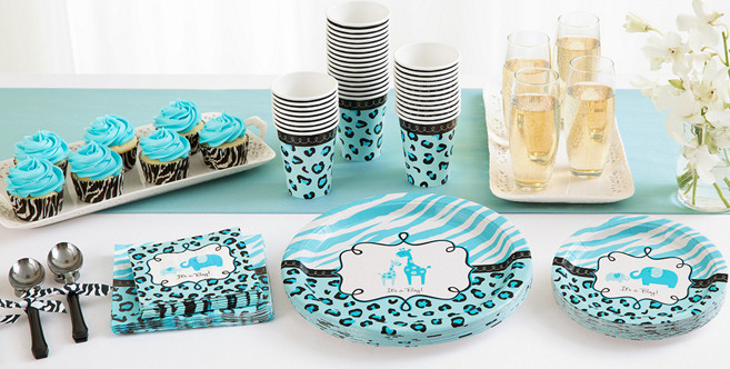 Party City Safari Theme Baby Shower
 Blue Safari Baby Shower Party Supplies Party City