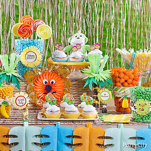 Party City Safari Theme Baby Shower
 Jungle Theme Baby Shower Candy Buffet Idea Party City