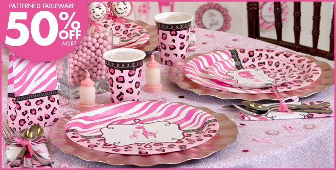 Party City Safari Theme Baby Shower
 Pink Safari Baby Shower Party Supplies Party City