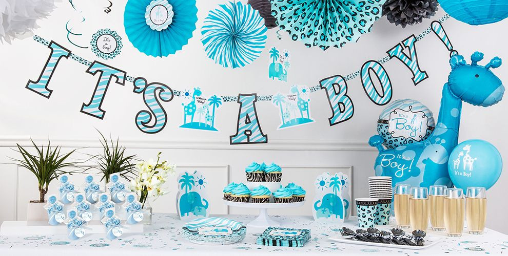 Party City Safari Theme Baby Shower
 Blue Safari Baby Shower Decorations Party City