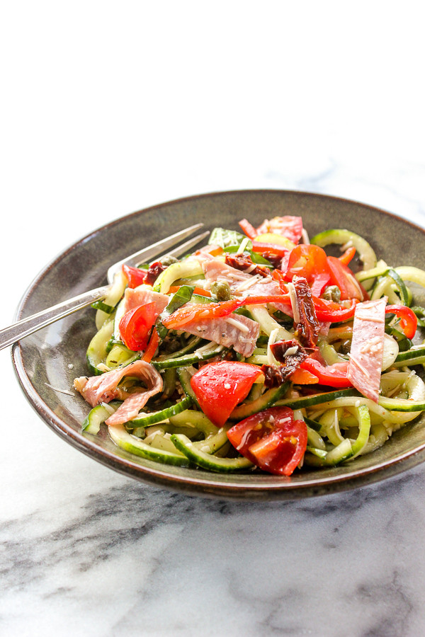 Pasta Salad With Italian Dressing And Cucumbers
 Italian Cucumber "Pasta" Salad