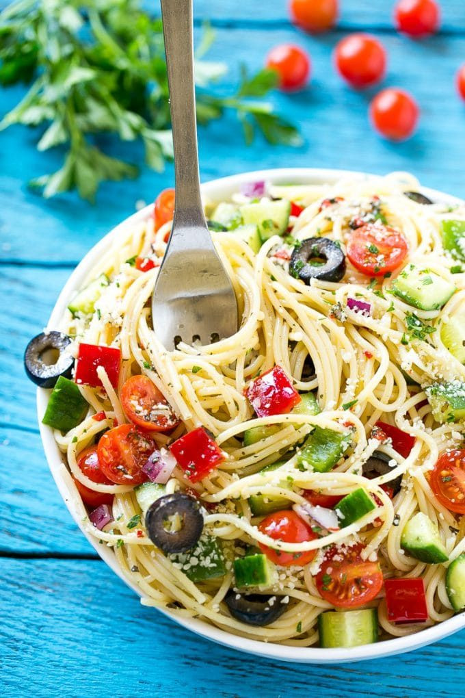 Pasta Salad With Italian Dressing And Cucumbers
 Spaghetti Salad Dinner at the Zoo