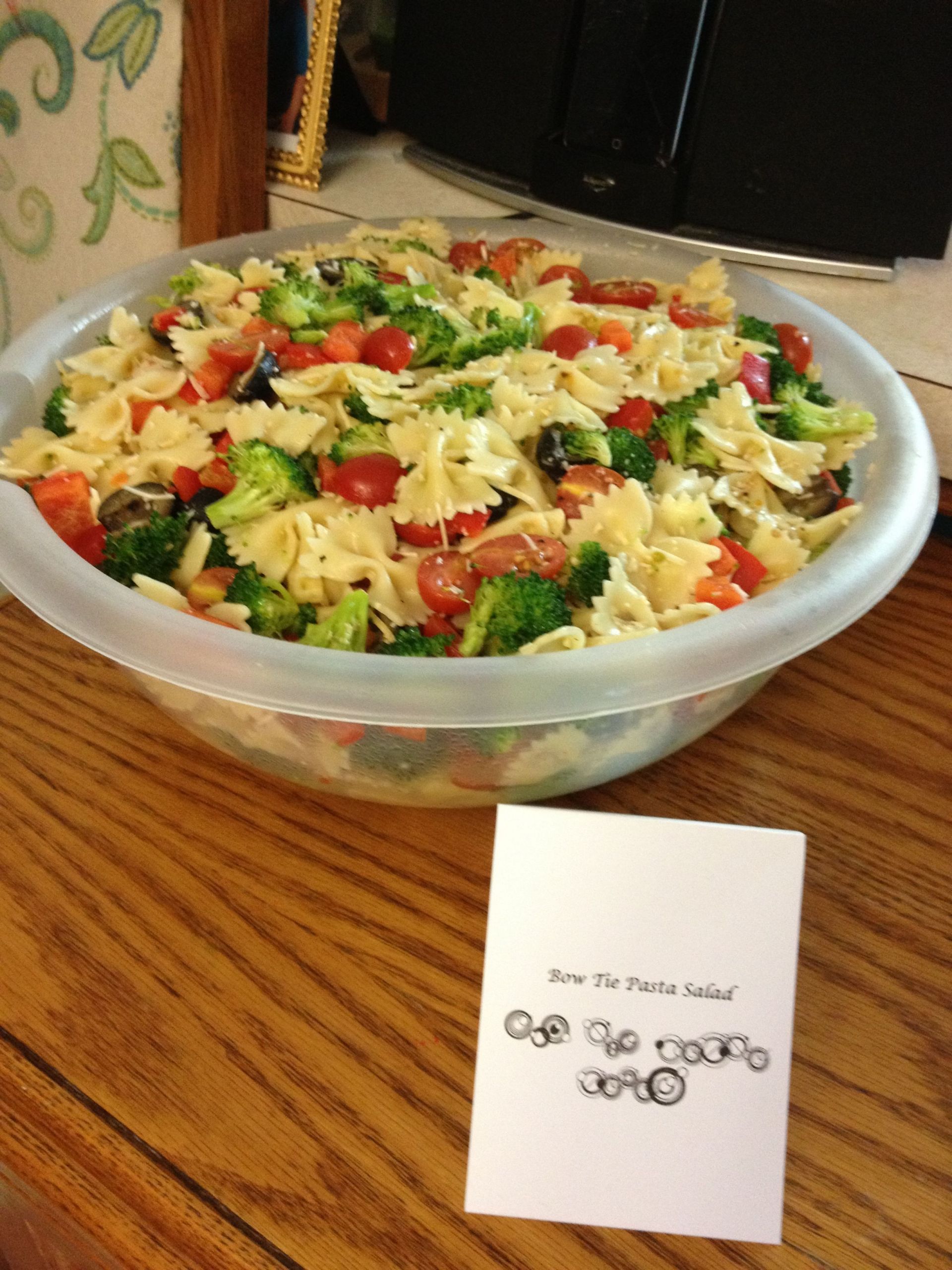 Pasta Salad With Italian Dressing And Cucumbers
 Bow tie pasta salad olives d onion ocolli