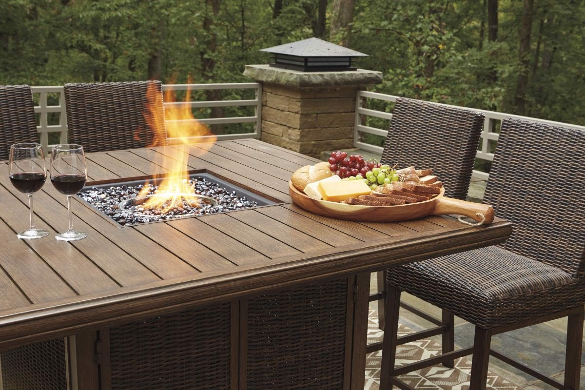 Patio Table With Fire Pit
 Paradise Trail Patio Fire Pit Table