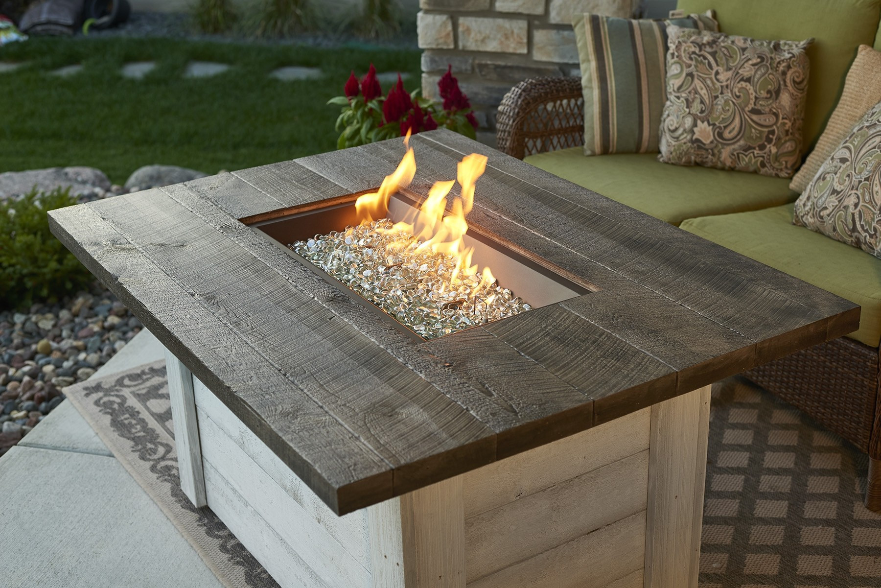 Patio Table With Fire Pit
 Alcott Rectangular Gas Fire Pit Table