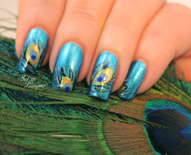 Peacock Feather Nail Art
 40 Examples of Feather Nail Art Art and Design