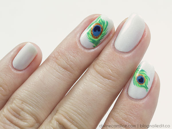 Peacock Feather Nail Art
 Peacock Feather Nail Art